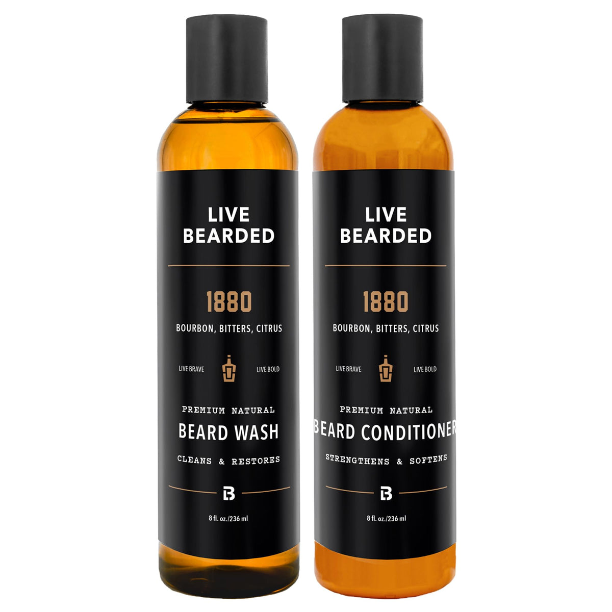 Live Bearded front packaging showing kit and cohesive grooming benefit