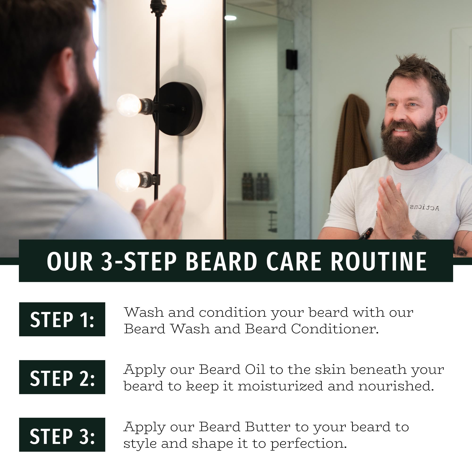 Live Bearded grooming kit in use on beard for visible softening benefit
