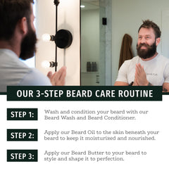 Live Bearded grooming kit in use on beard for visible softening benefit