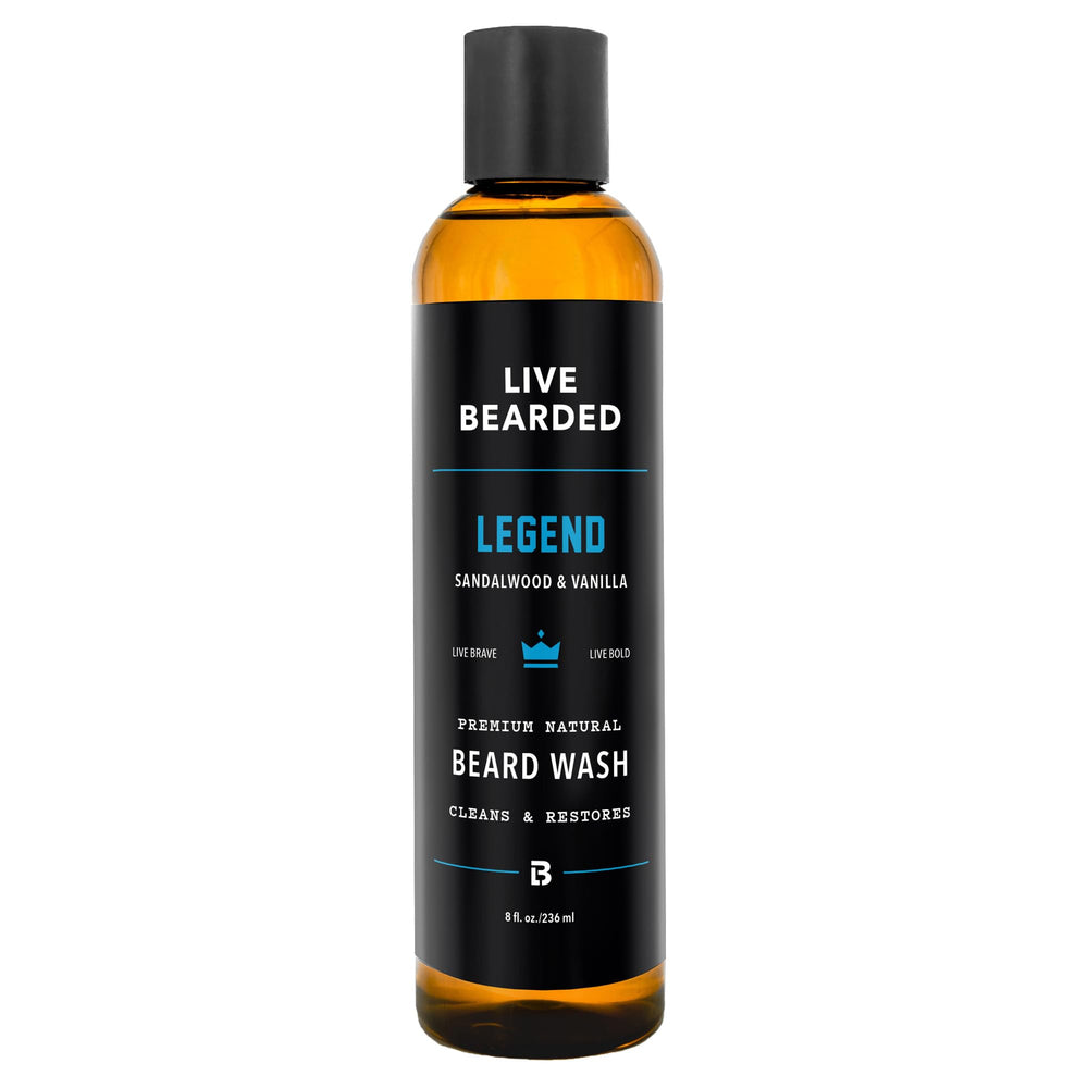 Live Bearded front label showing product and clear benefit of deep clean