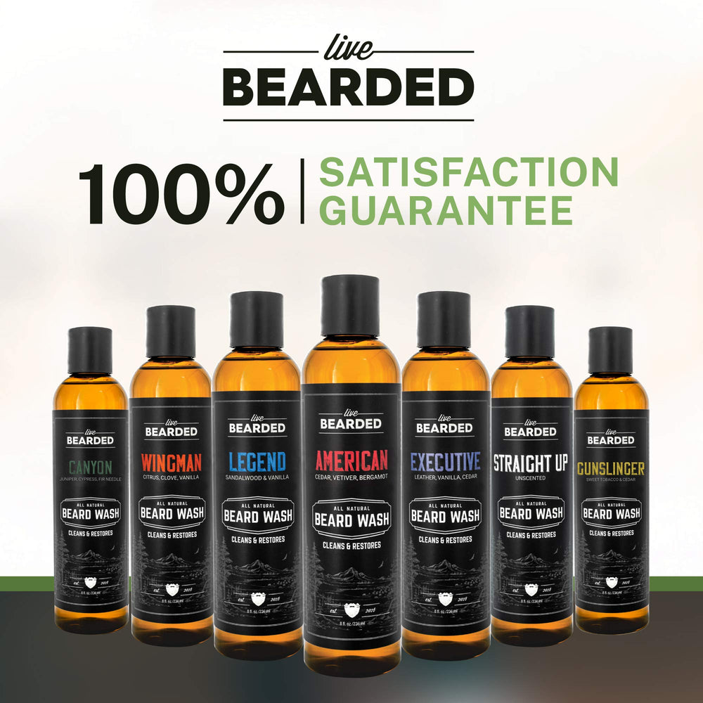 Live Bearded on dressing table in lifestyle scene for polished grooming benefit