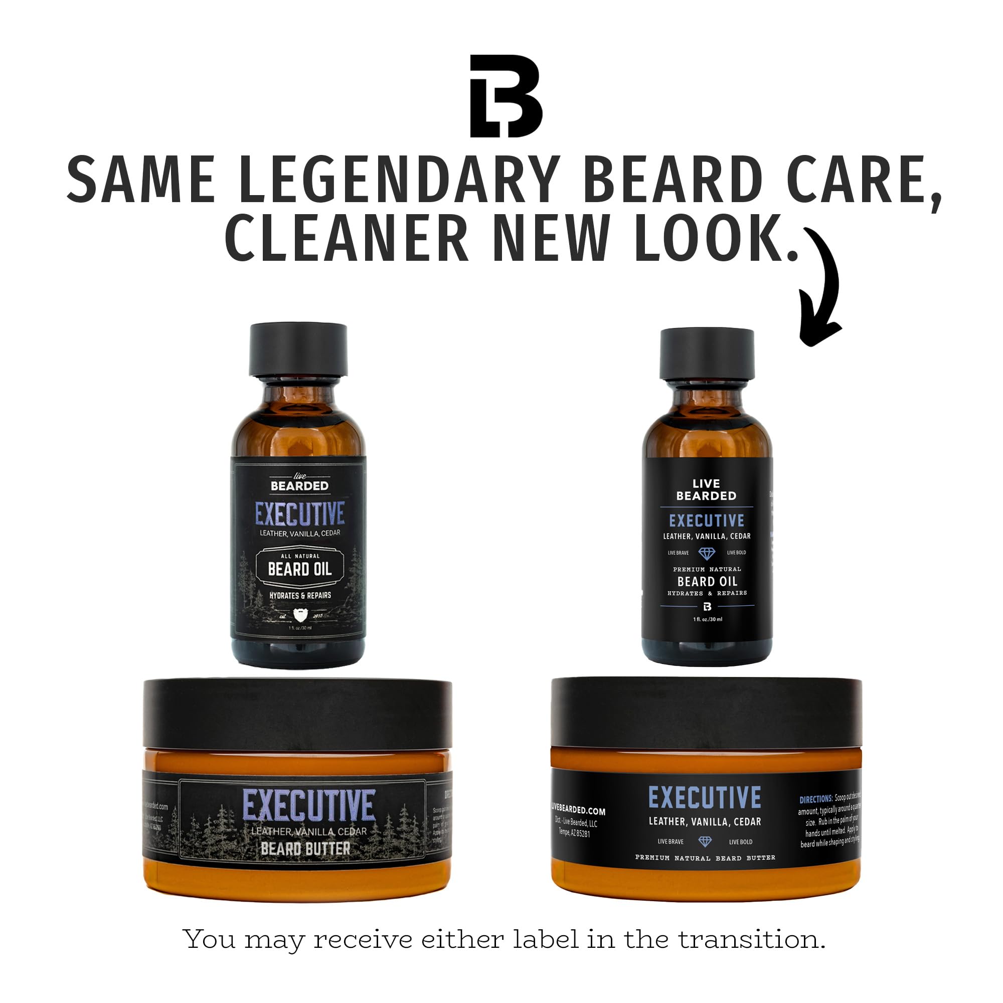 Live Bearded beard oil bottle close-up highlighting easy-dropper application