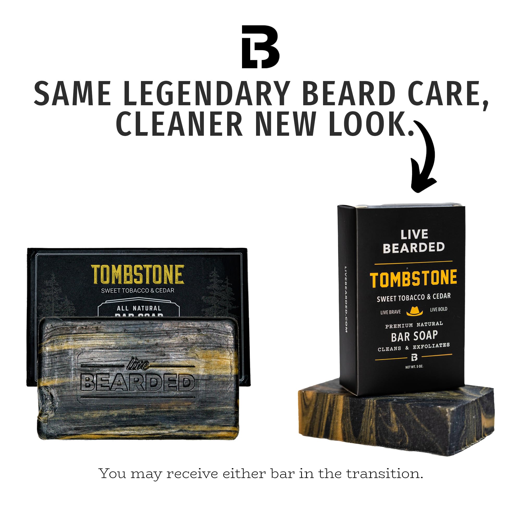 Live Bearded close-up of soap texture highlighting pumice exfoliation