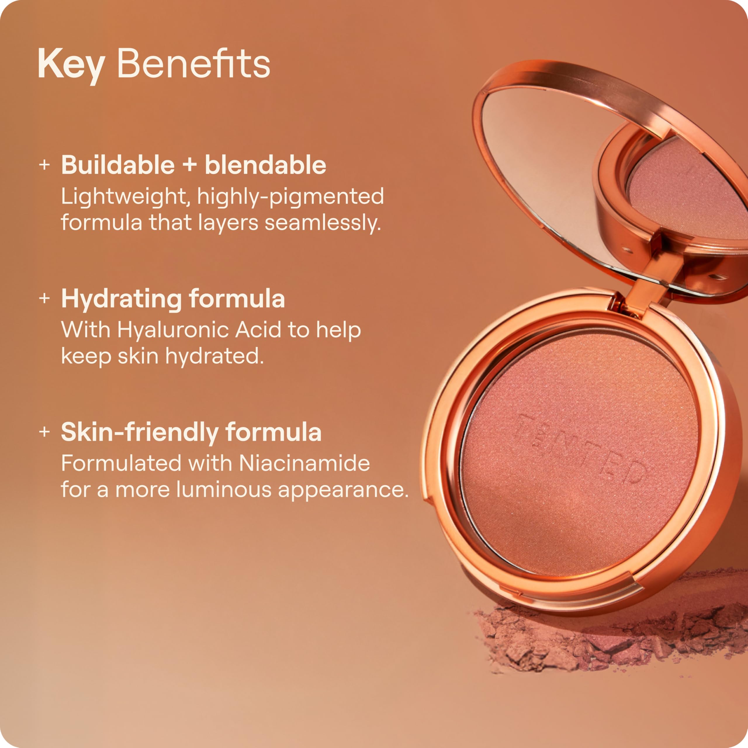 Live Tinted close-up of finely milled powder texture for smooth blendability
