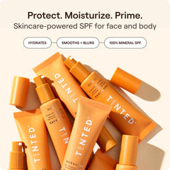 Live Tinted Hueguard texture close-up showing lightweight, non-greasy finish