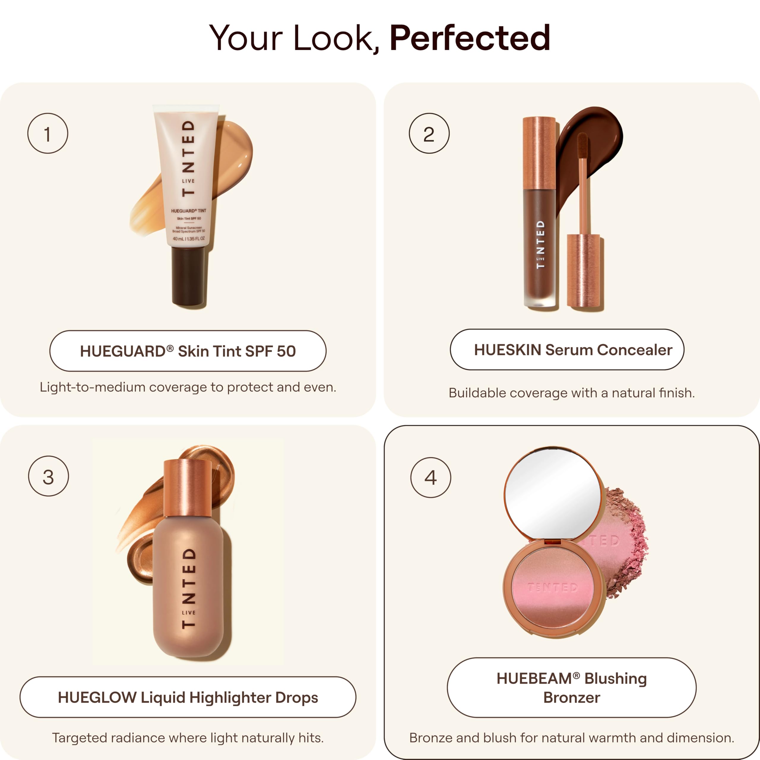 Live Tinted compact with brush illustrating easy application and buildable glow