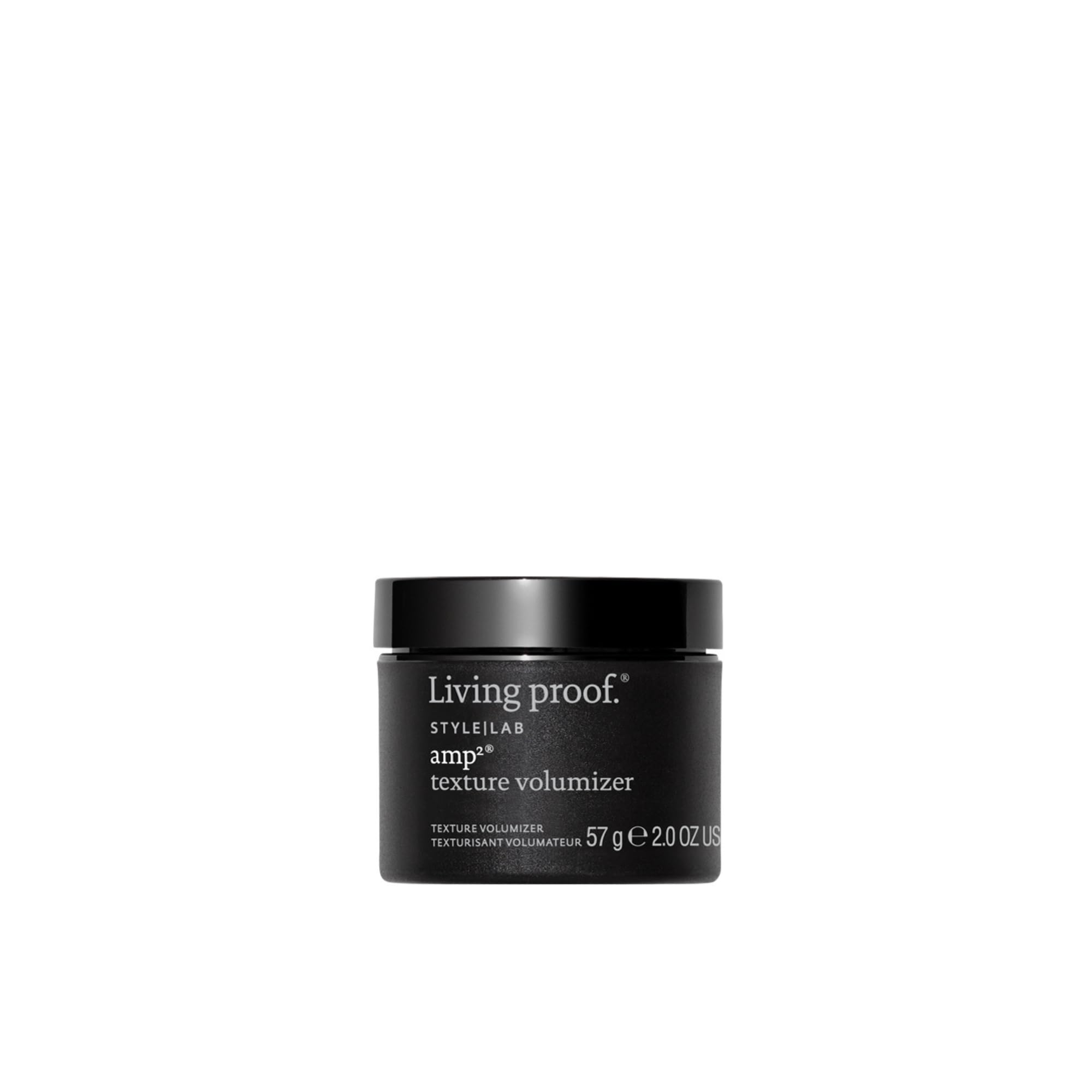 Living Proof Amp Texture Volumizer front packaging showing tube and label, clear product identification and benefit