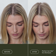 Living Proof spray in use refreshing hair at the roots for volume