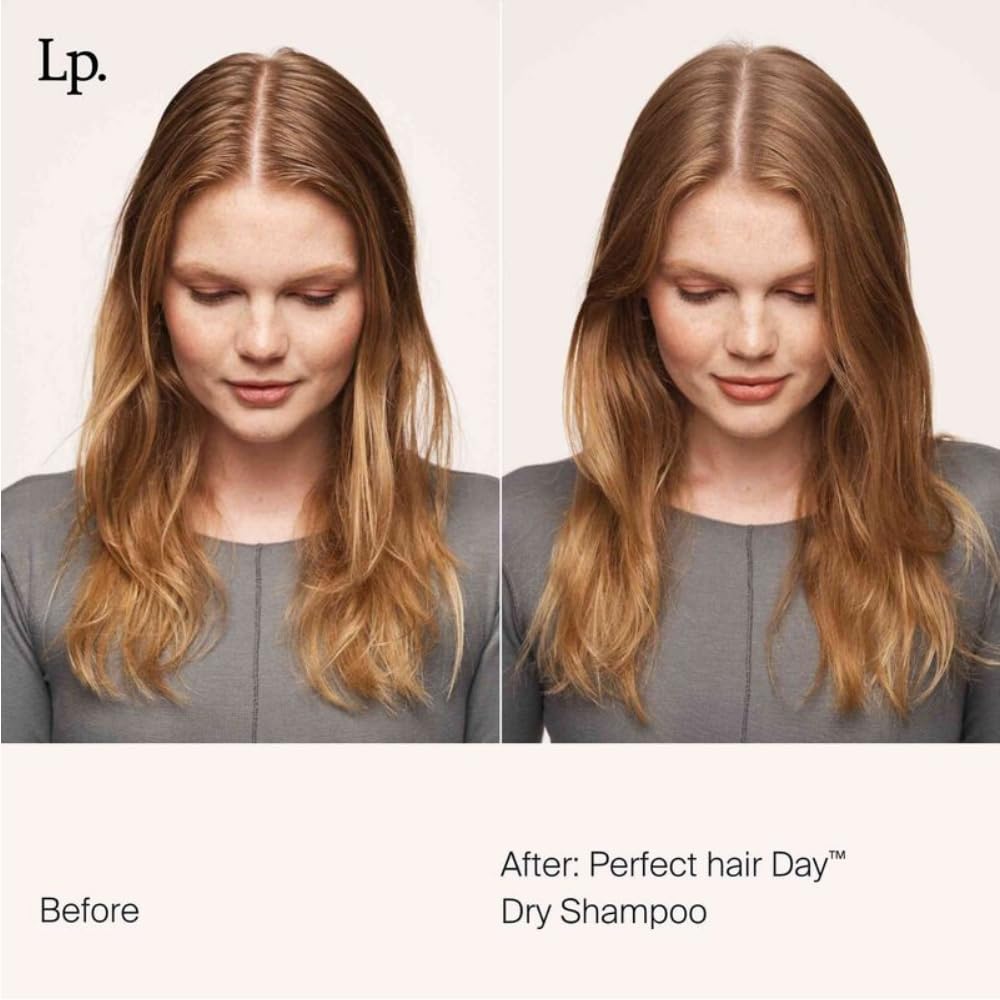 Living Proof spray action over roots demonstrating quick oil absorption