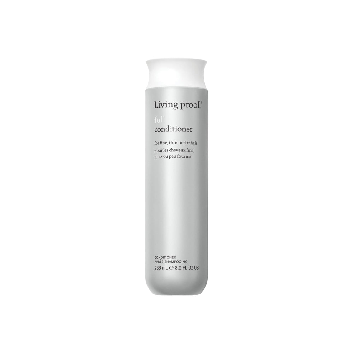 Living Proof full conditioner front pump showing packaging and easy dispensing benefit