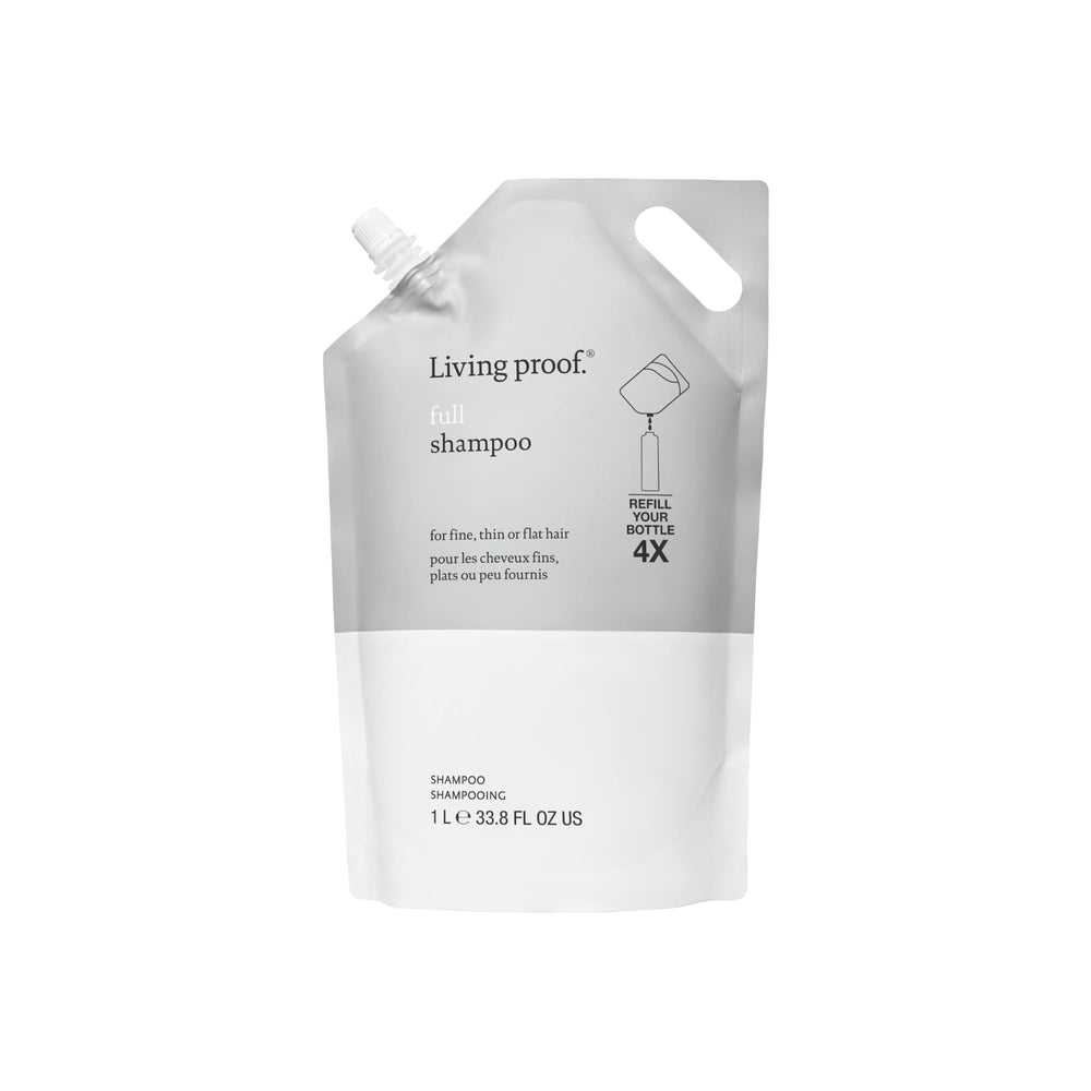Living Proof full shampoo front bottle shows large-size volume benefit