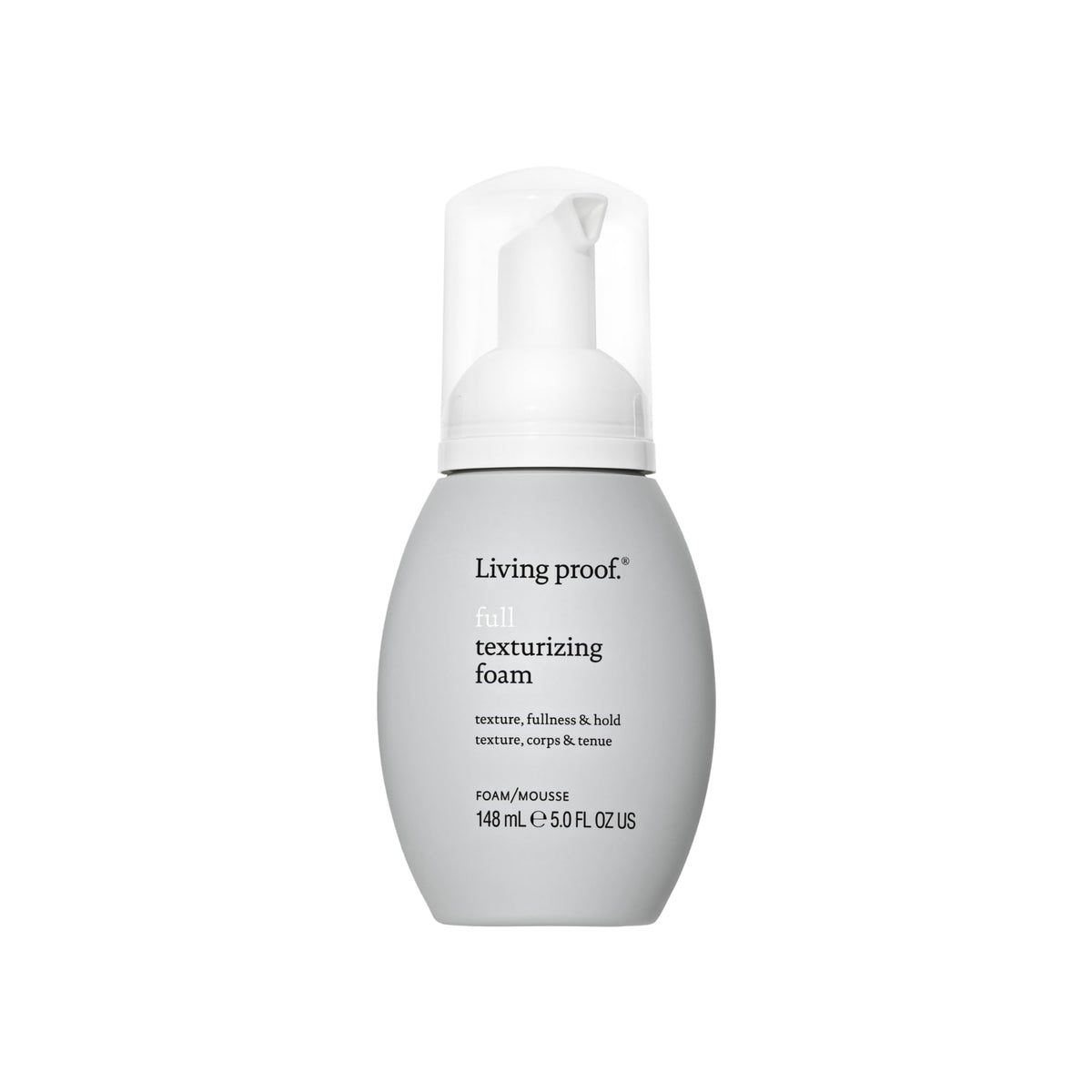 Living Proof product front view showing sleek packaging and lightweight benefit