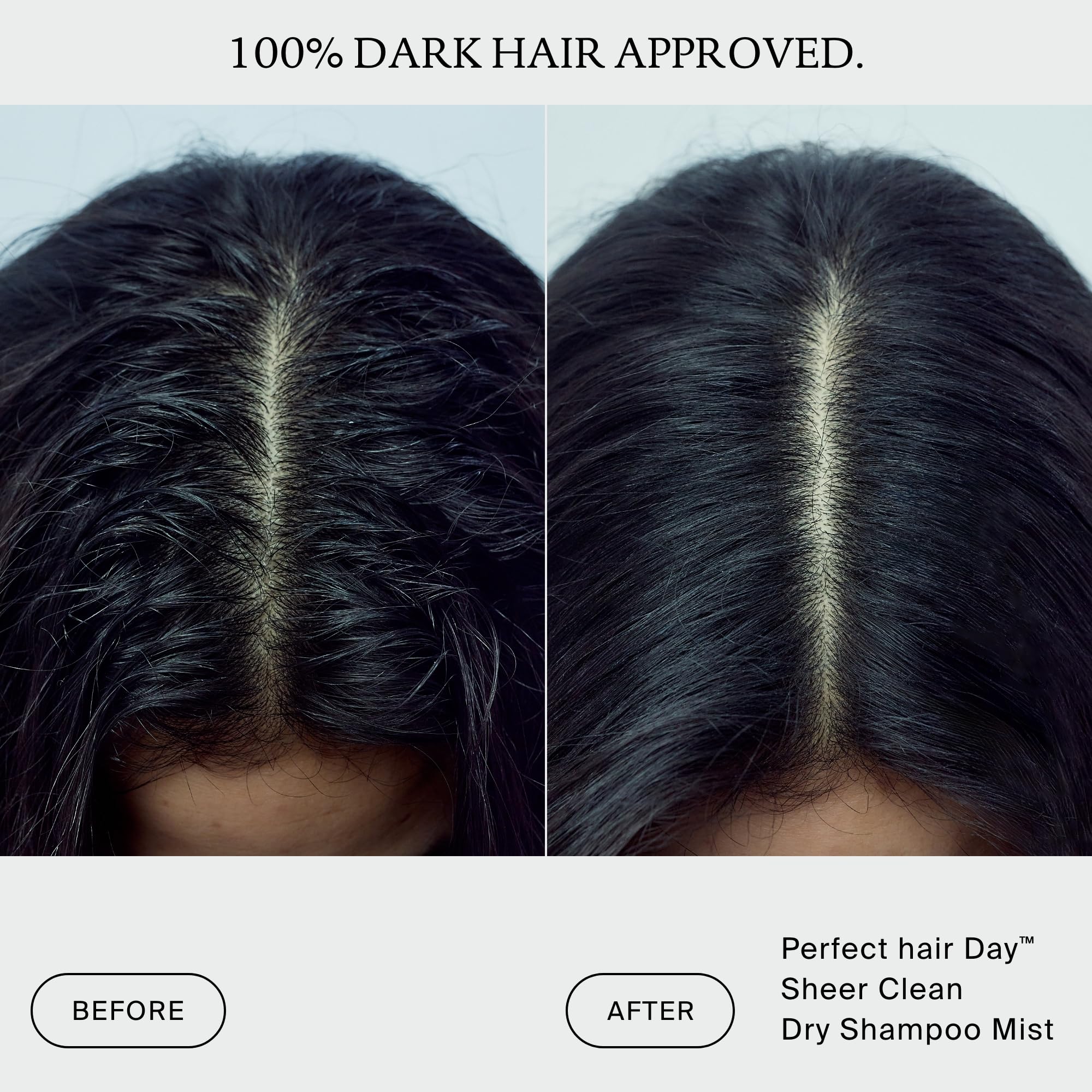 Living Proof on light hair showing sheer finish and no white cast