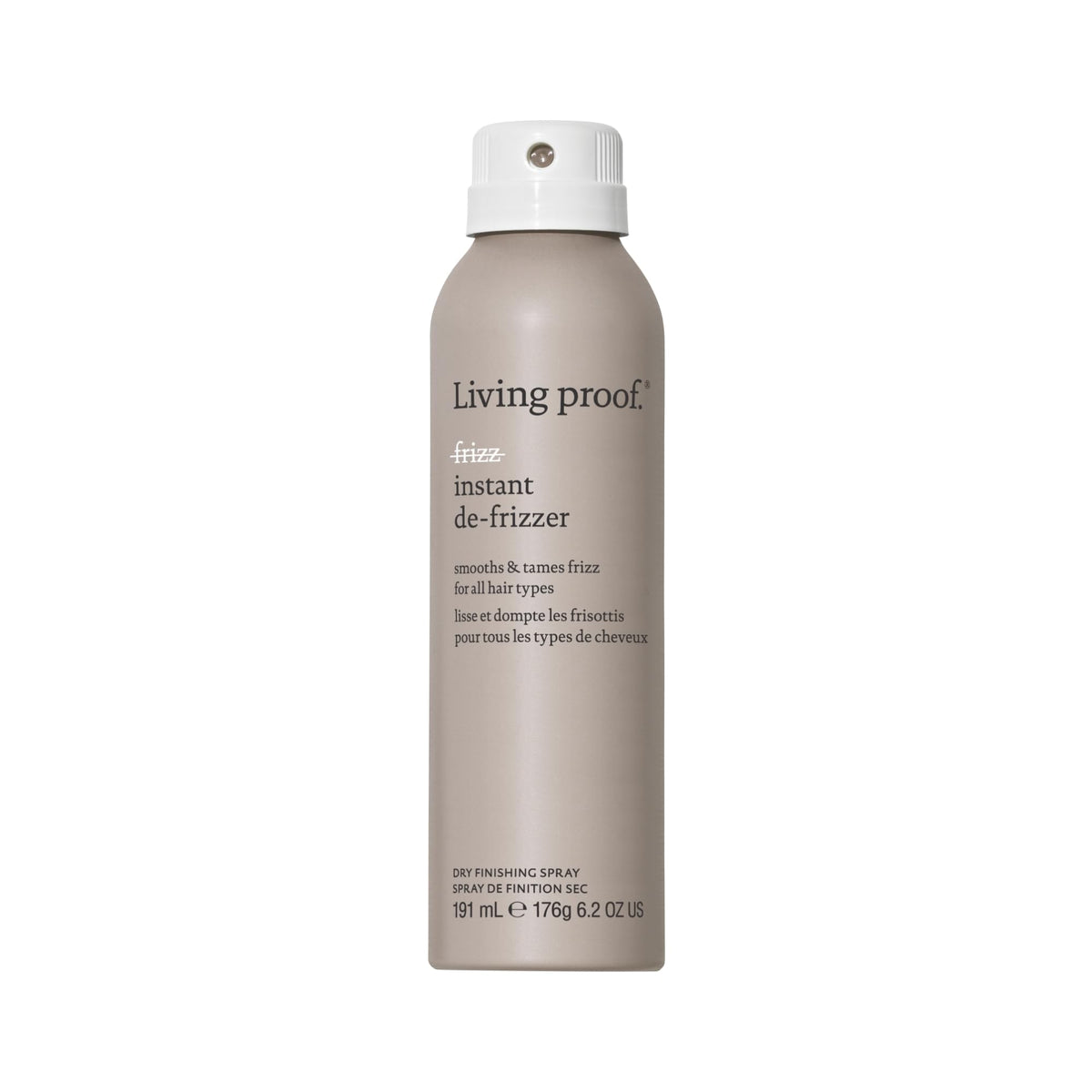 Living Proof front packaging showing product and benefit of frizz control