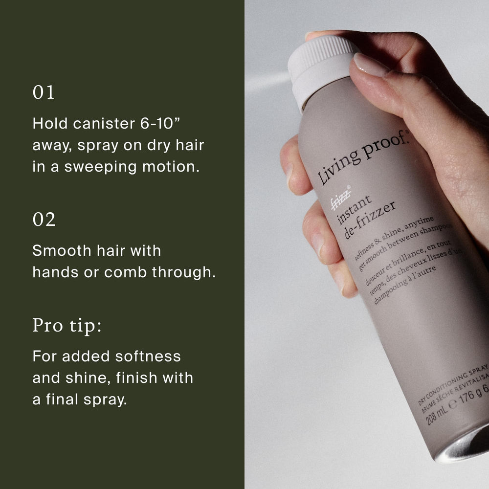Living Proof being applied with comb to distribute product and smooth hair