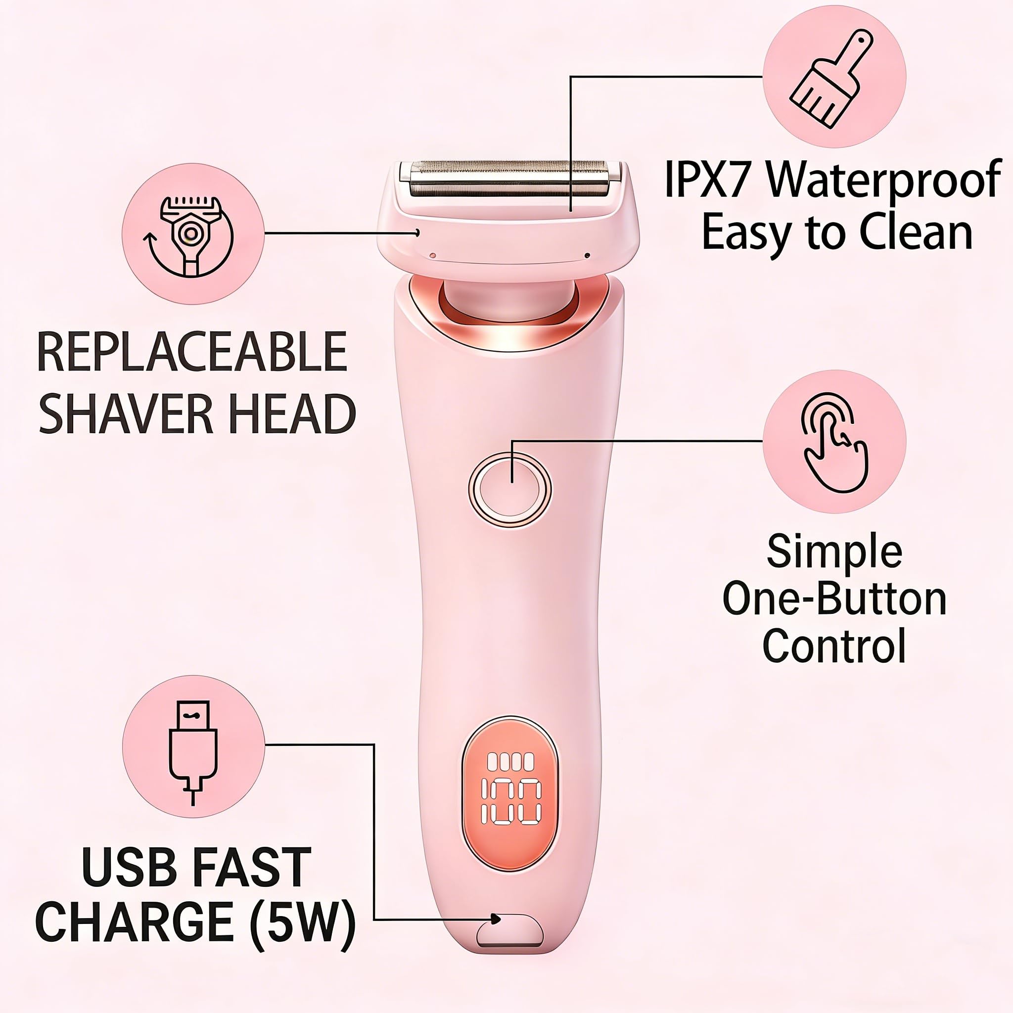 Livora SilkGlide detachable head removed for simple rinsing and quick maintenance benefit