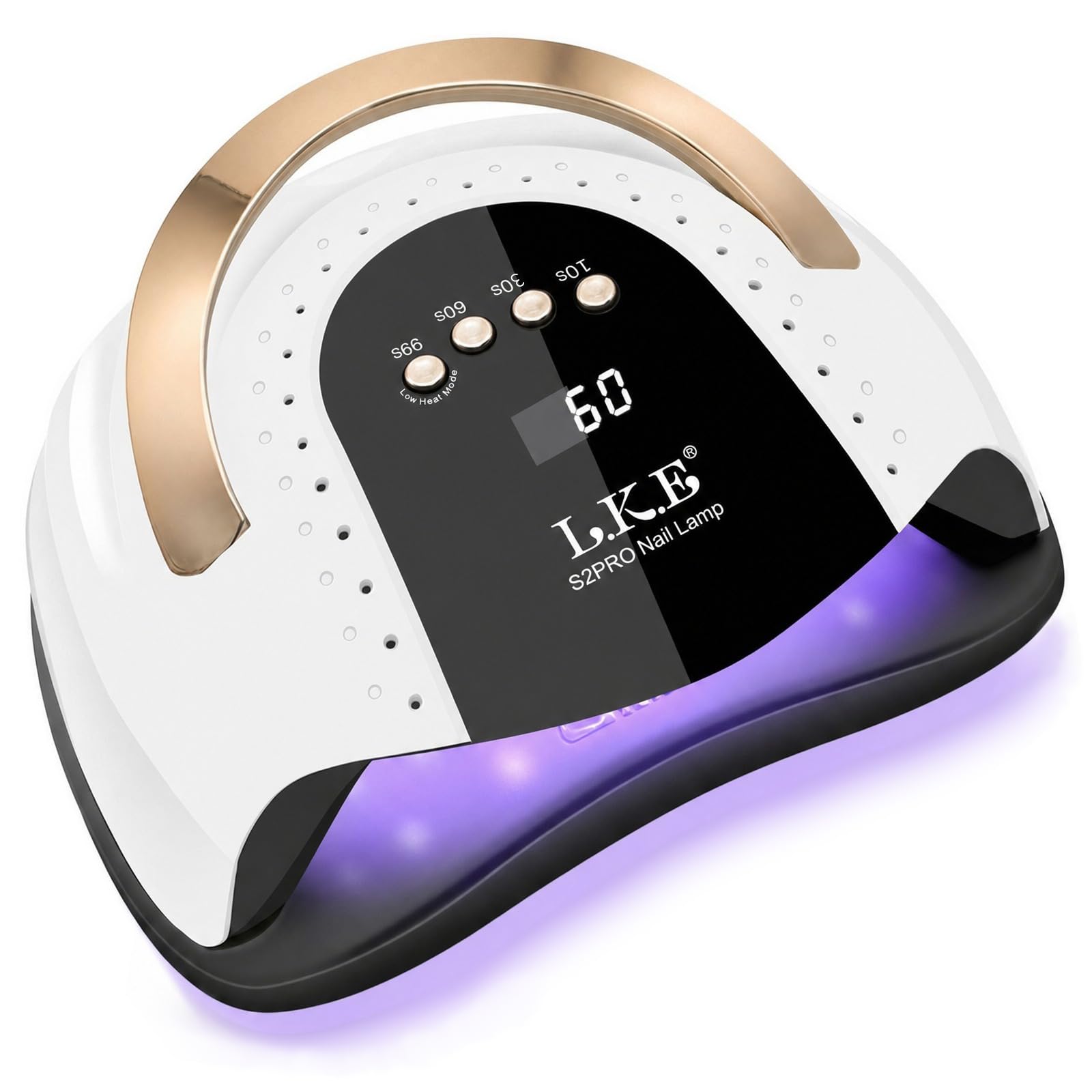 LKE 268W front view showing clean white housing and wide curing opening for faster work