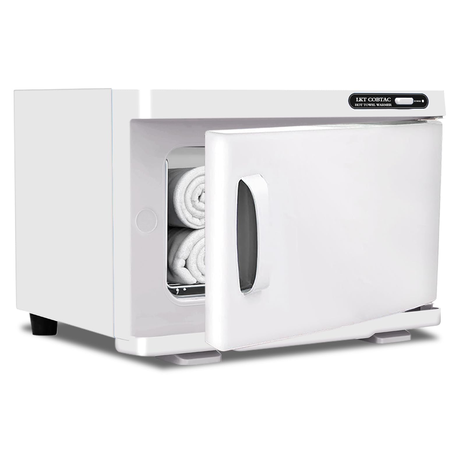 LKT COBTAC front view of closed towel warmer showing compact design and quick access
