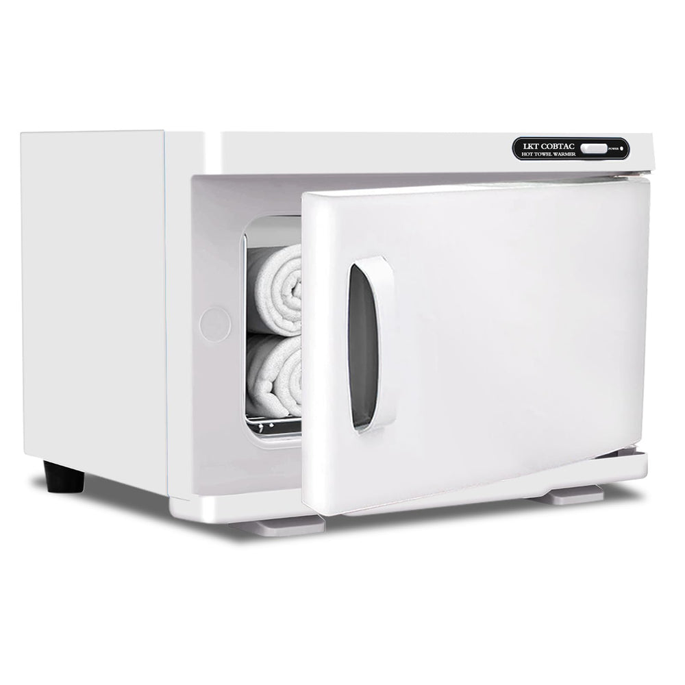 LKT COBTAC front view of closed towel warmer showing compact design and quick access
