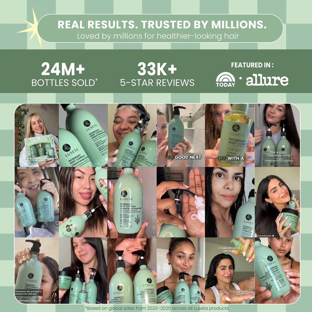 L LUSETA after-use smooth hair demonstrating reduced frizz