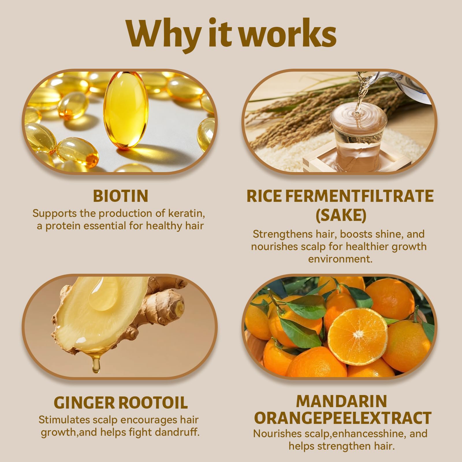 L LUSETA ginger root oil dropper detail conveying scalp-soothing and refreshing benefits