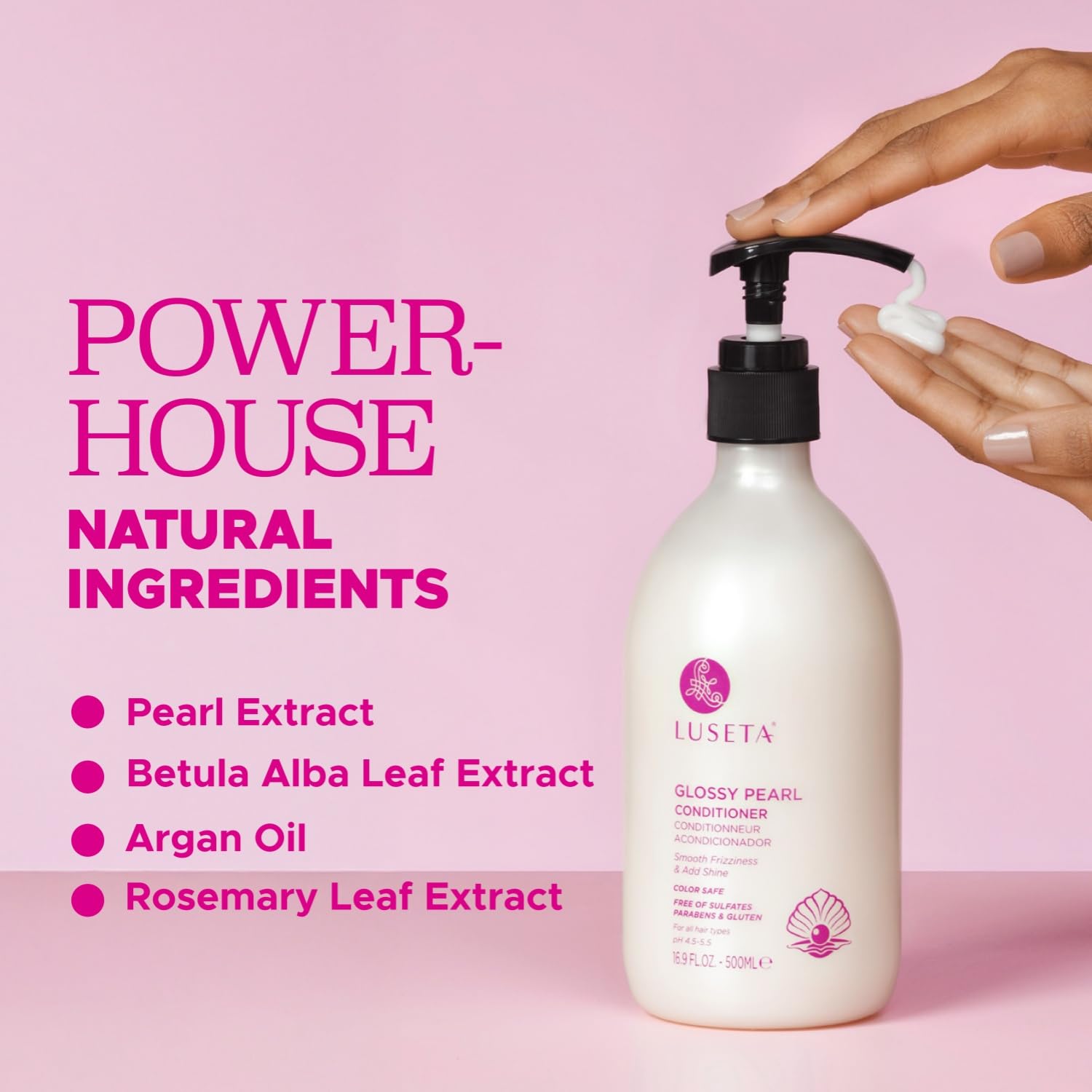 L LUSETA creamy conditioner texture close-up highlighting smooth hydrating formula benefit