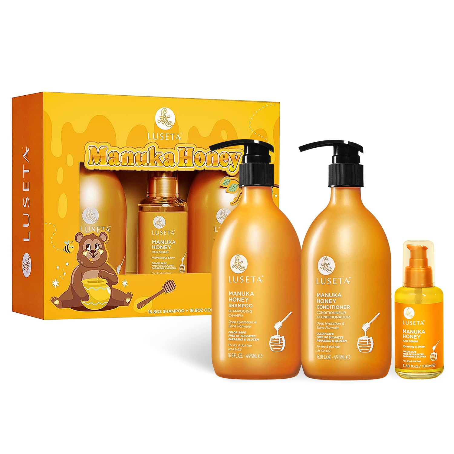 L LUSETA front packaging showing the gift set and brand hydration benefit