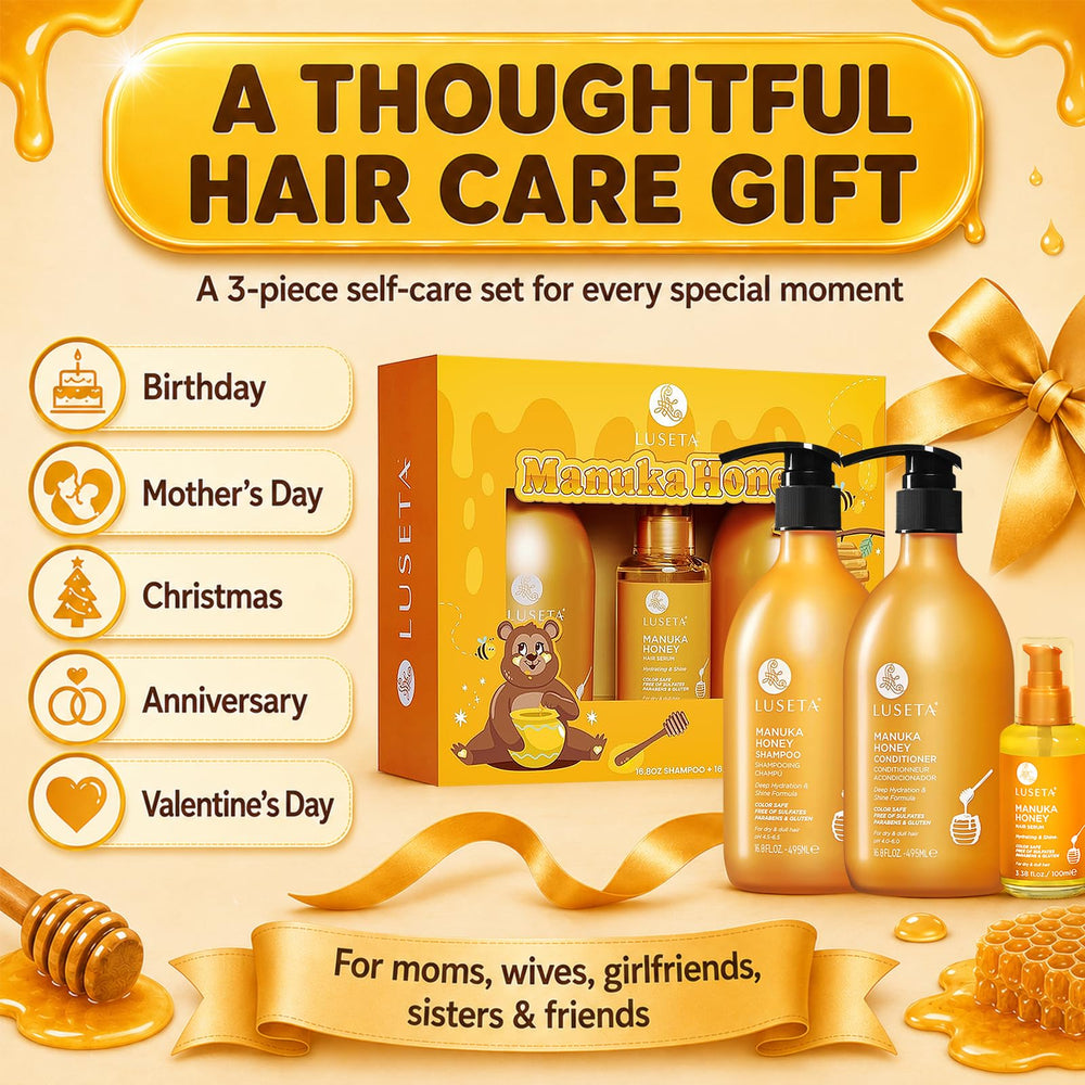 L LUSETA hair oil dropper detail displaying lightweight shine enhancement