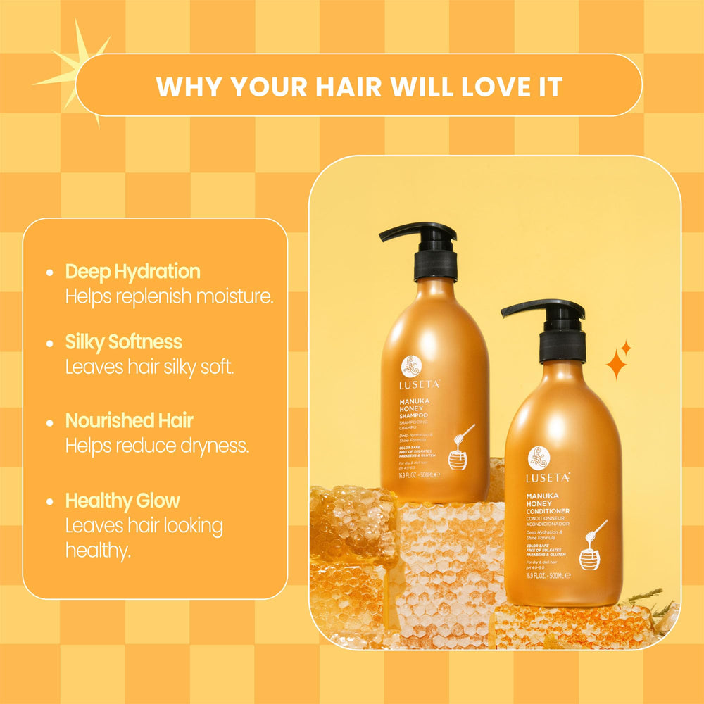 L LUSETA shampoo texture closeup illustrating rich lather and moisture