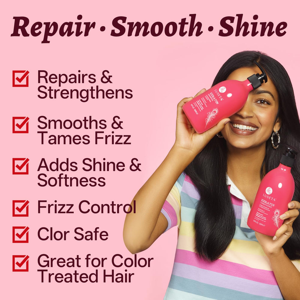 L LUSETA shampoo creating gentle foam for sulfate-free cleansing and hydration