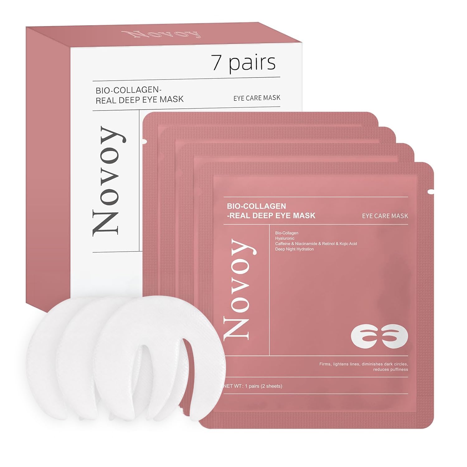 LLVYUO front box packaging showing rose eye patches and benefits