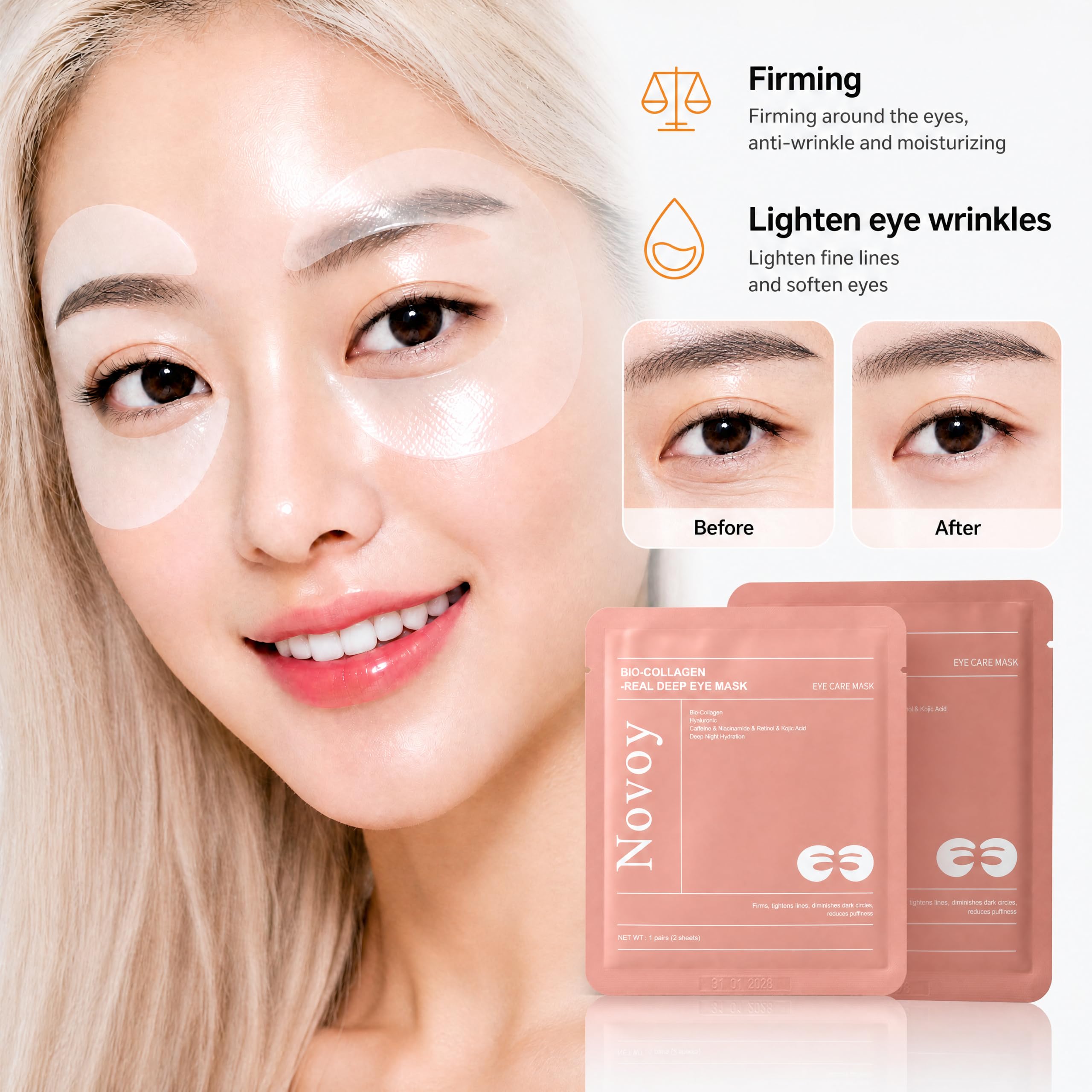LLVYUO patch with rose serum drop showing nourishing infusion