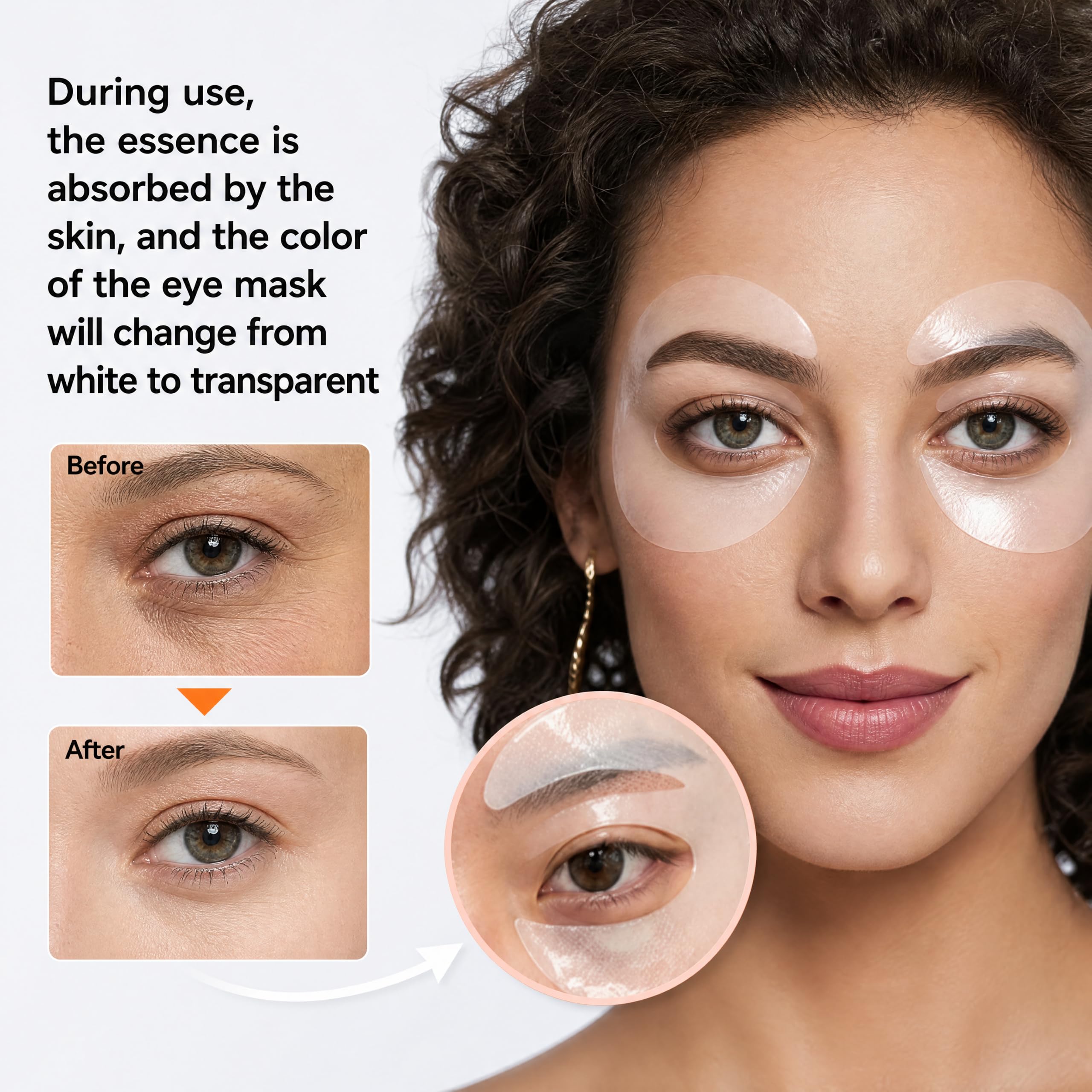 LLVYUO patch applied under eye in lifestyle setting for overnight hydration