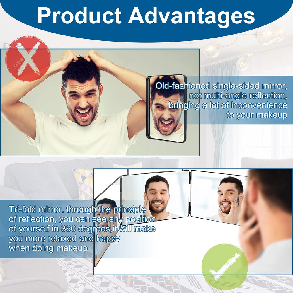 LMZNXCZ folded mirror packed for travel showing compact portability benefit