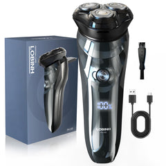 LOBINH front view of electric shaver showing ergonomic body and controls