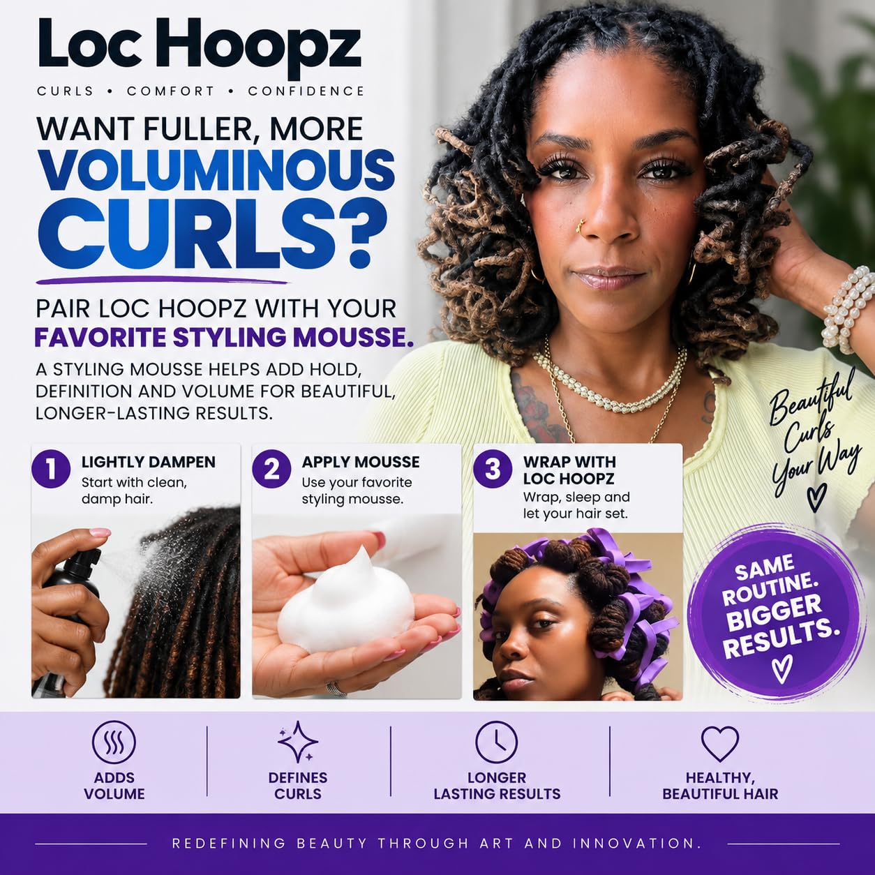 Loc Hoopz single loop close-up highlighting soft foam and gentle hold