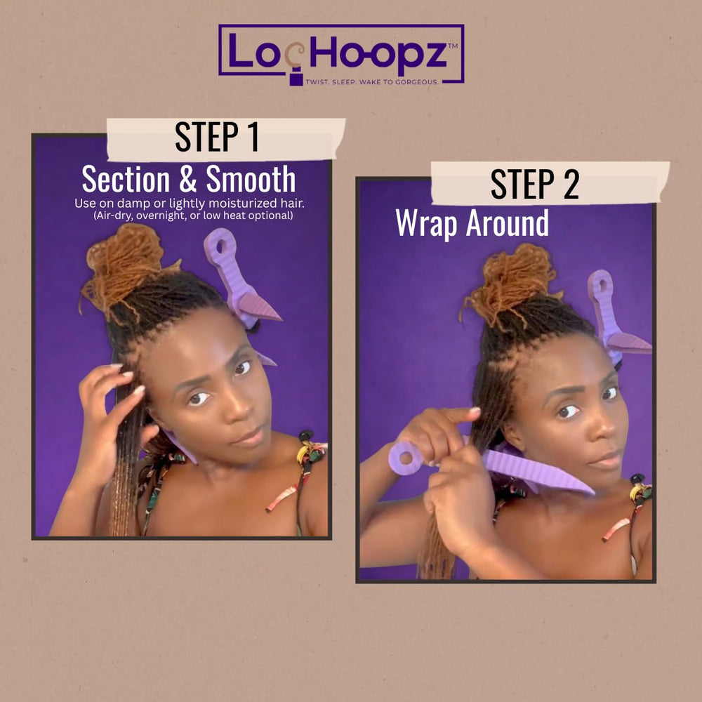 Loc Hoopz size comparison in hand showing compact, travel-friendly design