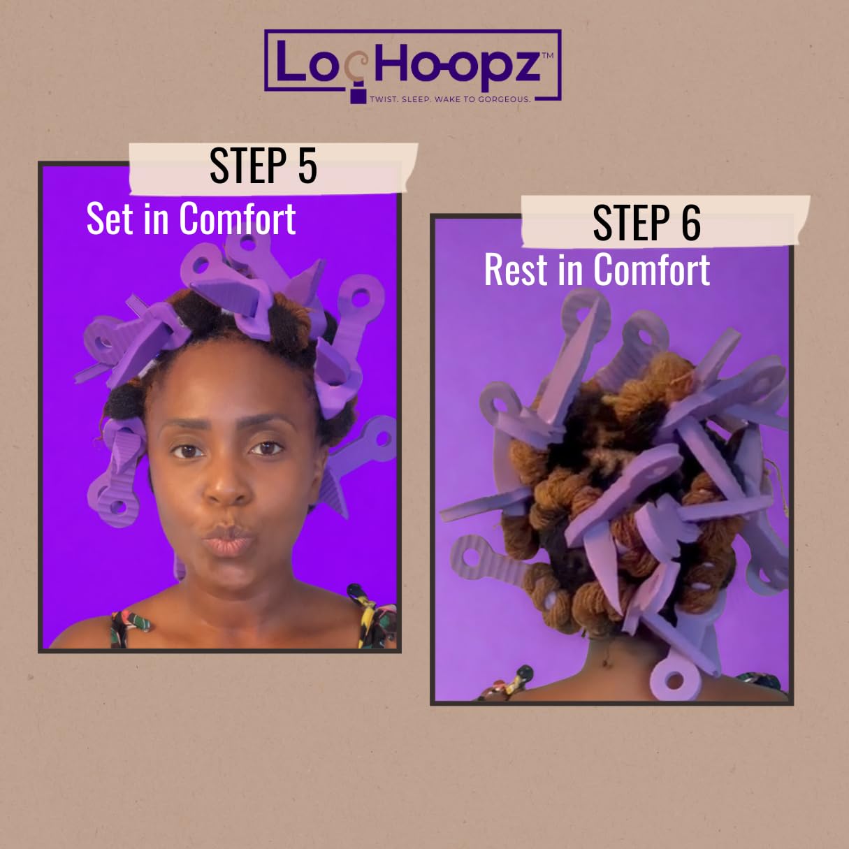 Loc Hoopz ten loops laid out showing reusable multi-piece styling set