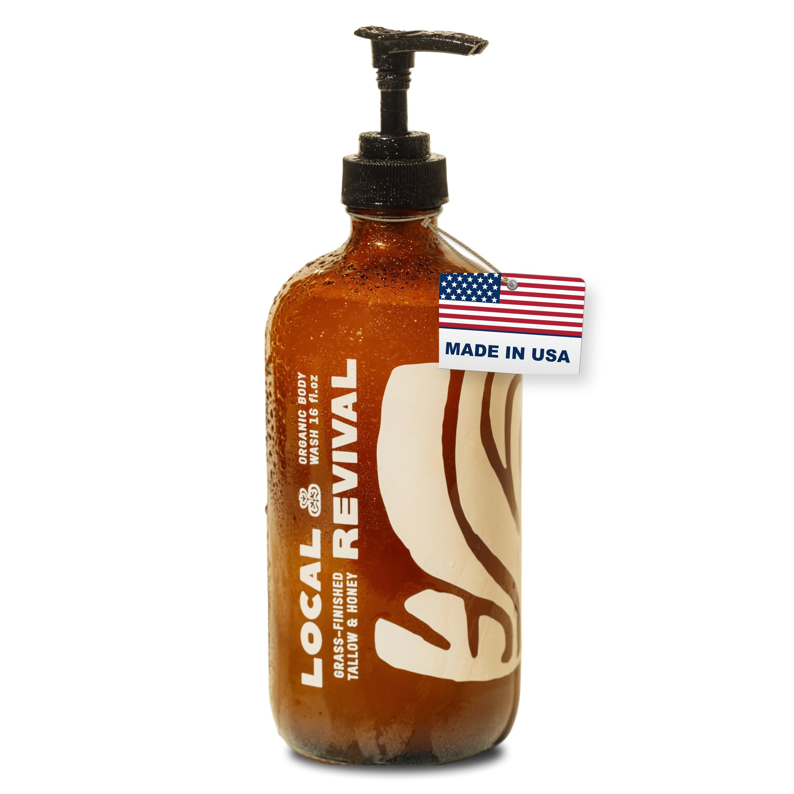 Local Revival front bottle showing unscented 16oz benefit gentle cleansing