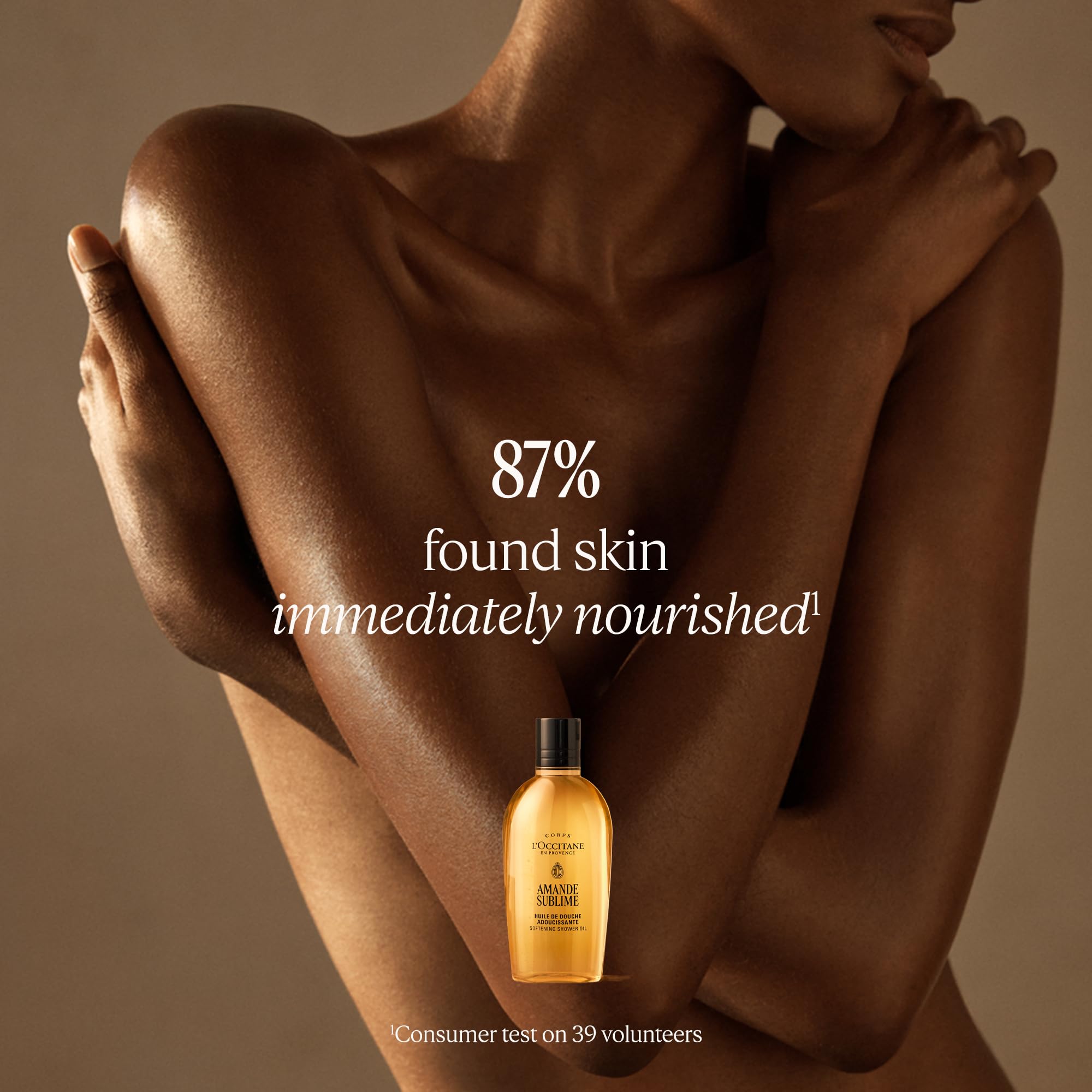 L'OCCITANE almond body cream open jar texture for rich moisturizing feel