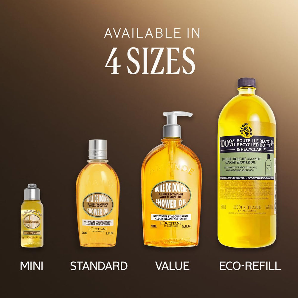 L'OCCITANE product styled with almonds and flowers, evoking scent notes and sensory appeal benefit