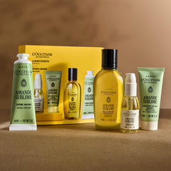 L'OCCITANE travel bottles arranged to show variety and easy packing benefit