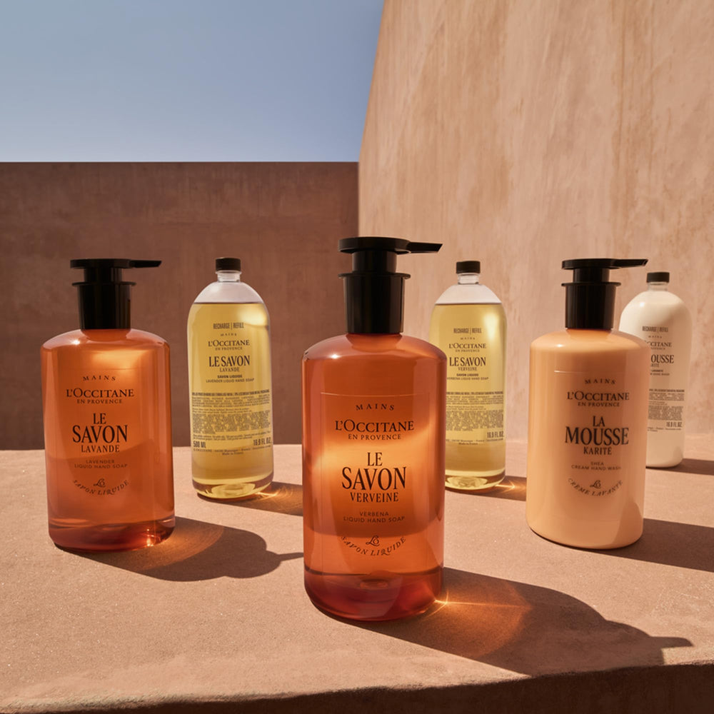 L'OCCITANE product in bathroom lifestyle inspiring calm routine