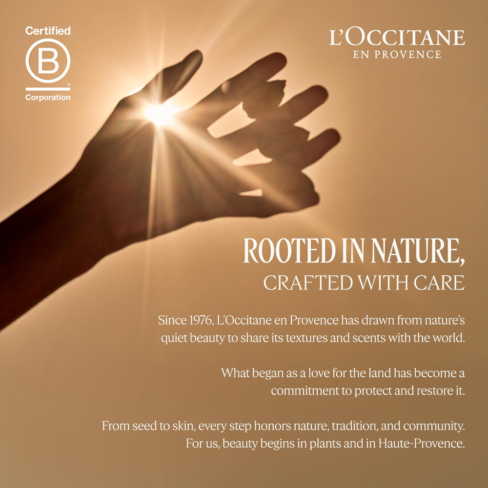 L'OCCITANE back packaging with directions and details for informed purchase
