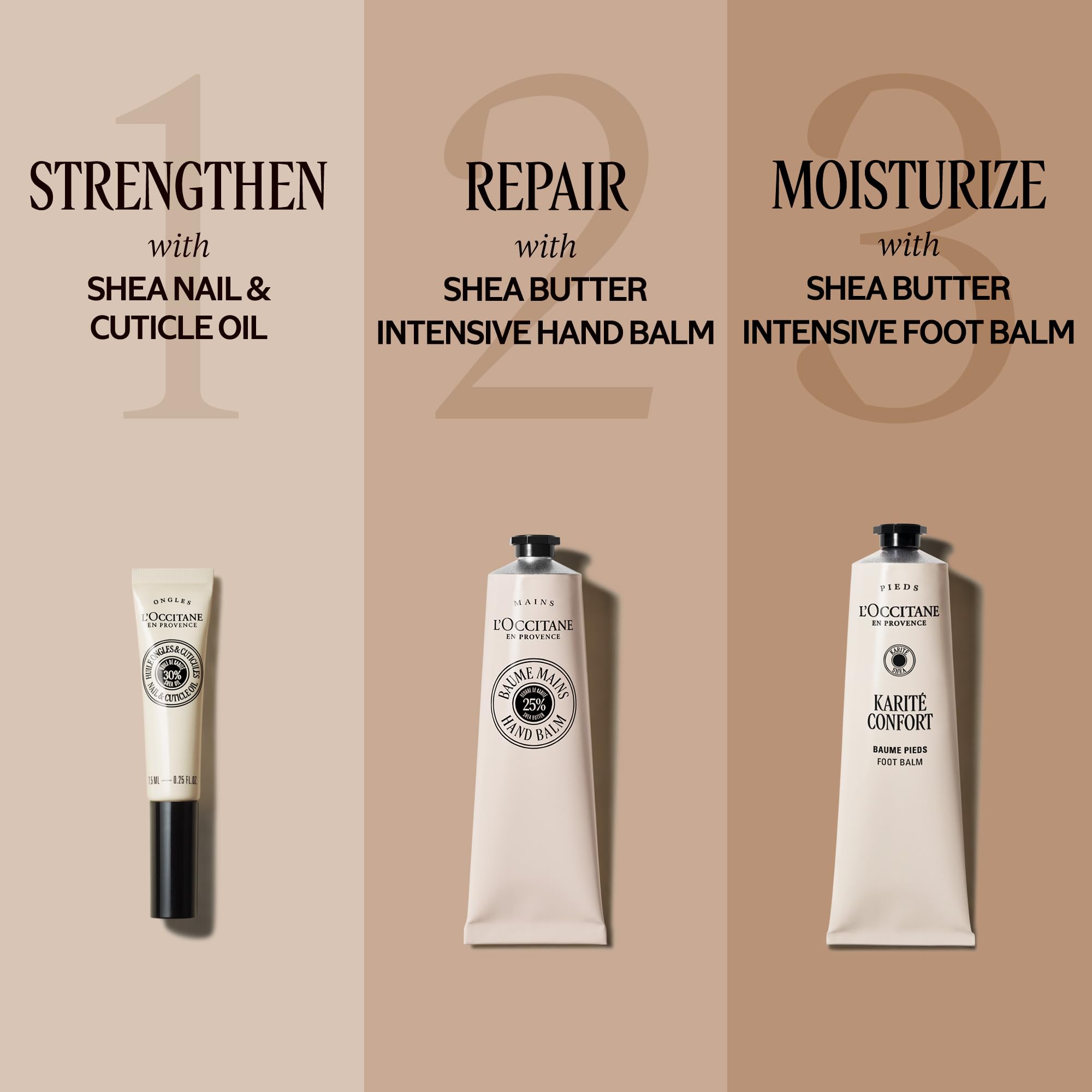 L'OCCITANE tube label close-up showing ingredients and vegan mark
