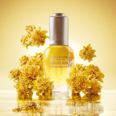 L'OCCITANE dropper releasing oil highlighting silky texture and quick absorption