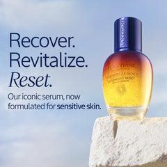 L'Occitane dropper open with serum bead highlighting precise application benefit