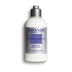L'Occitane lavender body lotion front packaging showing bottle and calming scent