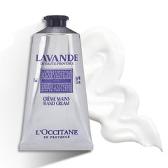 L'Occitane cream squeezed to show smooth texture and quick absorption benefit
