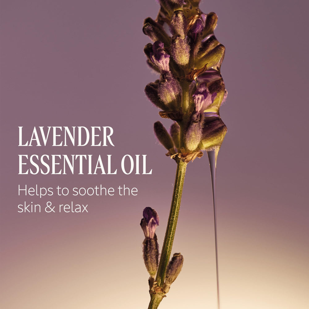 L'OCCITANE refill pouch next to bottle showing size benefit